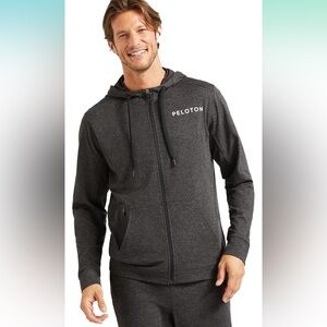 Peloton Men's Dreamblend Full Zip Performance Hoodie Heathered Black‎ XXL